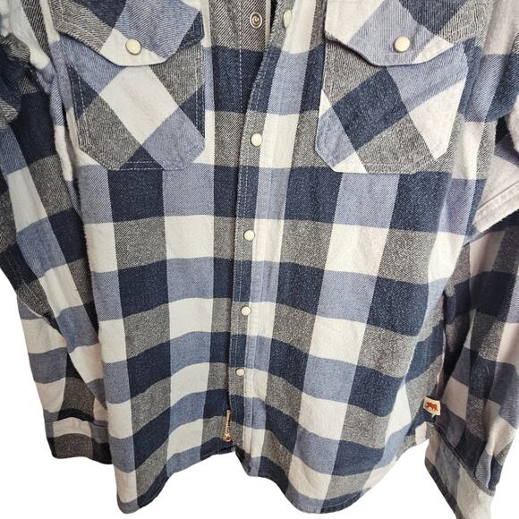 Dakota Grizzly Mens Flannel Shirt Western Snap Front Sz L Buffalo Check Gorpcore - Picture 3 of 6